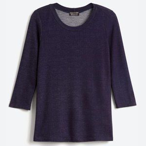 Marisol Mixed Material 3/4 Sleeve Knit Top